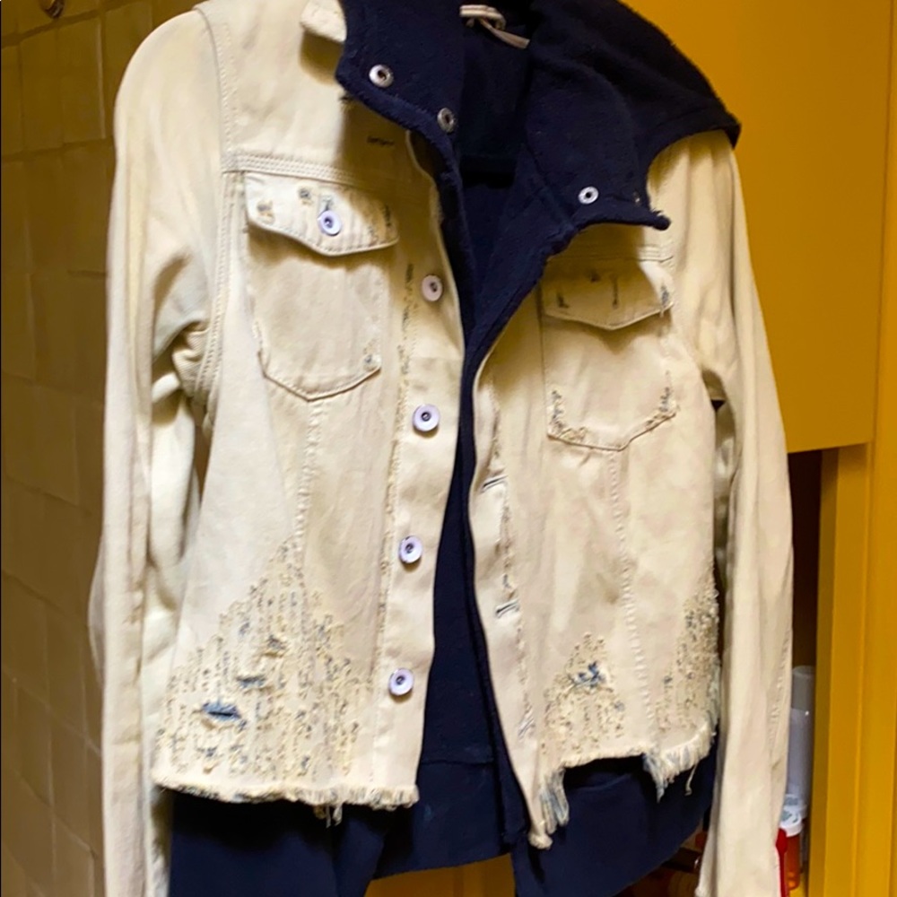 anthropologie beige khaki jacket